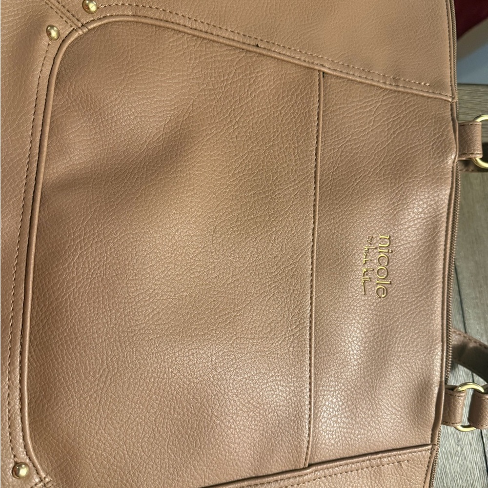 Nicole Miller Blush Leather Shoulder Bag